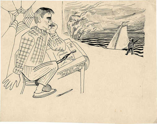 Кусков Пётр Аполлонович. Сатирический рисунок